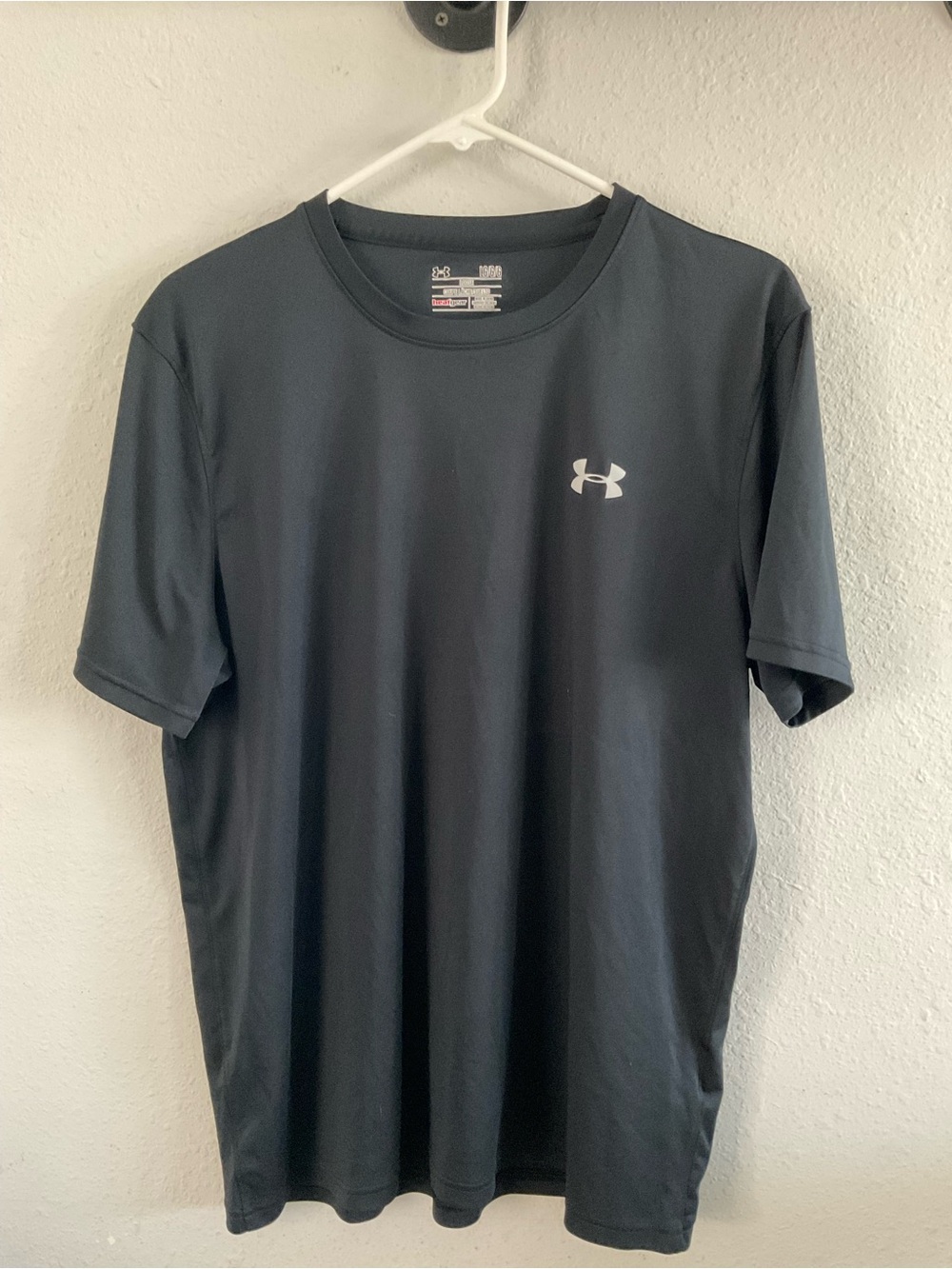Under Armour Black Short-Sleeve Performance Tee with White Logo